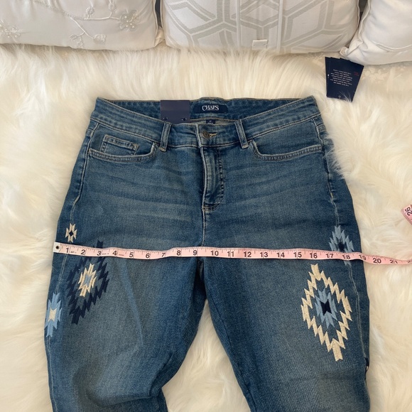 NWT Chaps Blue Jeans/Embroidered/Slimming Fit/Slim Leg - Picture 13 of 16